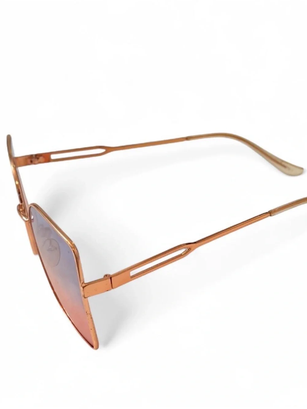 Women's Gradient Pink-Gold Fashion Sunglasses